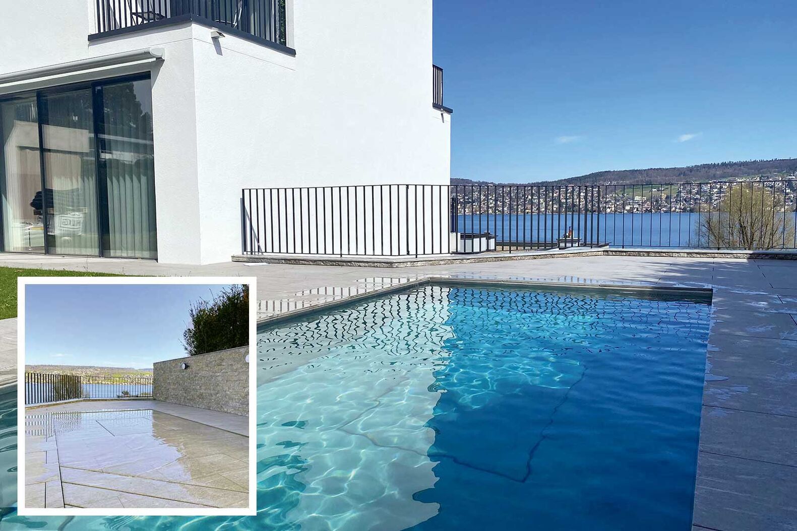 Exklusiver Blickfang auf der Terrasse: Im Hubbodenpool treffen modernes Design und innovative Technik aufeinander. Im Handumdrehen wird aus dem Sitzplatz ein Schwimmbecken mit leuchtend blauem Wasser. Der Pool «Terramare» passt sich den Bedürfnissen perfekt an. Mein Topf, www.meintopf.ch