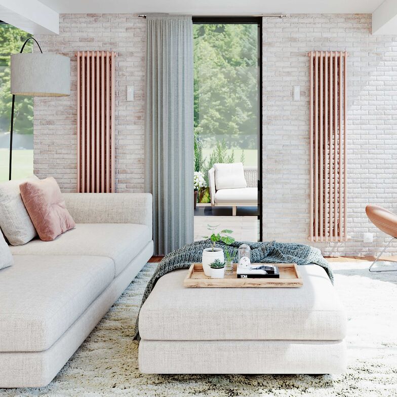 Radiator «Charleston», lackiert im zarten Rosa der 50er Jahre, betont ganz gezielt das Farbklima des Raums. Zehnder Group Schweiz AG, www.zehnder-systems.ch